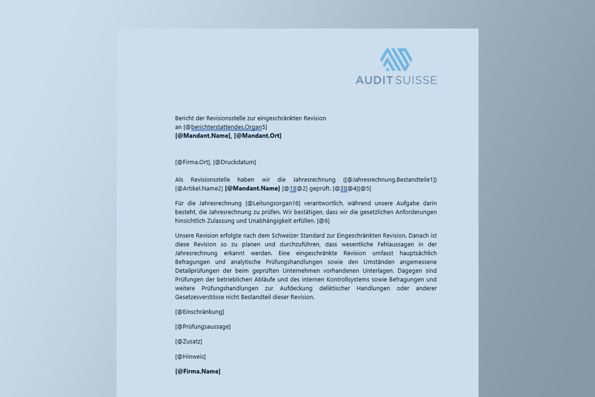 Testat bei der Eingeschränkten Revision